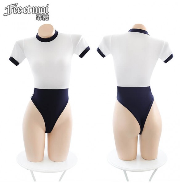 FEE ET MOI Japanese Style Young Girl Bodysuit (Blue - White) FEE ET MOI Japanese Style Young Girl Bodysuit (Blue - White)